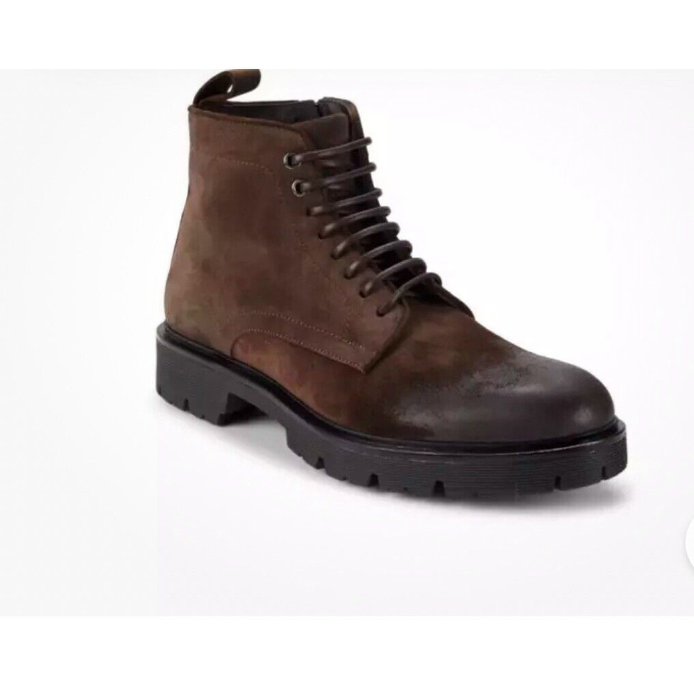 Good Man Brand Men’s Italian Leather Lace/zip Up Modern City Boot Brown Size 10